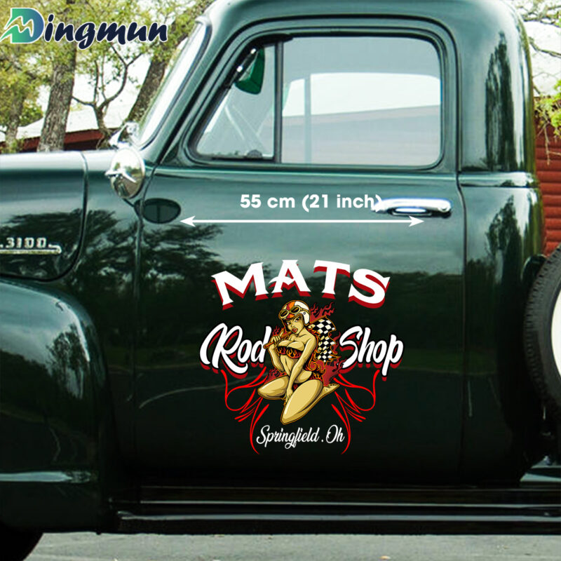 Pinup Girl Car Decal Stickers For Hot Rod Muscle Car, Lowrider, Truck