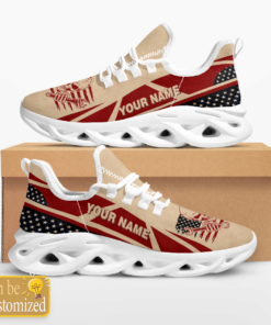 Personalized Sneakers With Name Skull And Flag