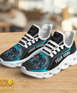 Personlaized Name Sneakers With Blue Dragon Warrior