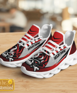 Personlaized Name Sneakers With Fire And Skull