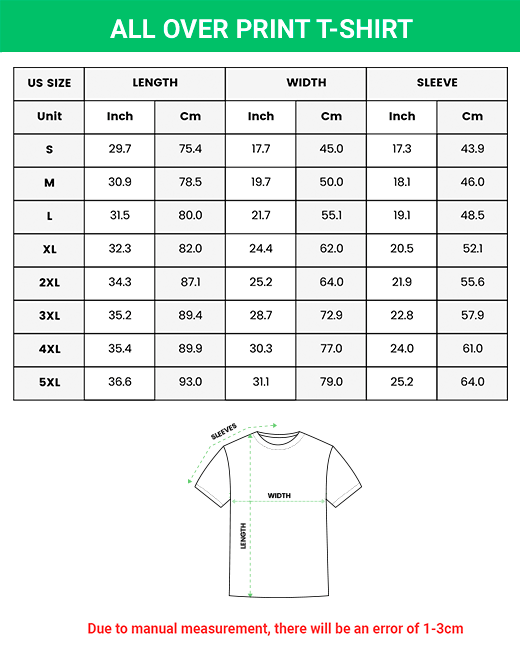 All Over Printed Shirt Size