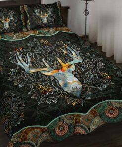 Amazing Mandala Deer Hunting Lightweight Quilt Bed Sets For All Season