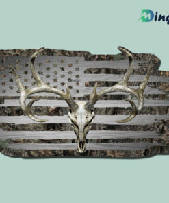 American Flag Camouflage Whitetail Buck Skull Deer Hunting Vinyl Decal