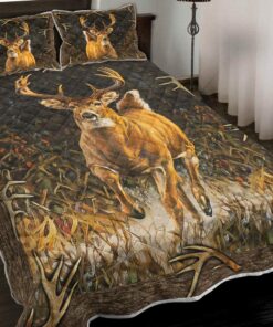 Deer Hunting Camo Quilt Bed Set