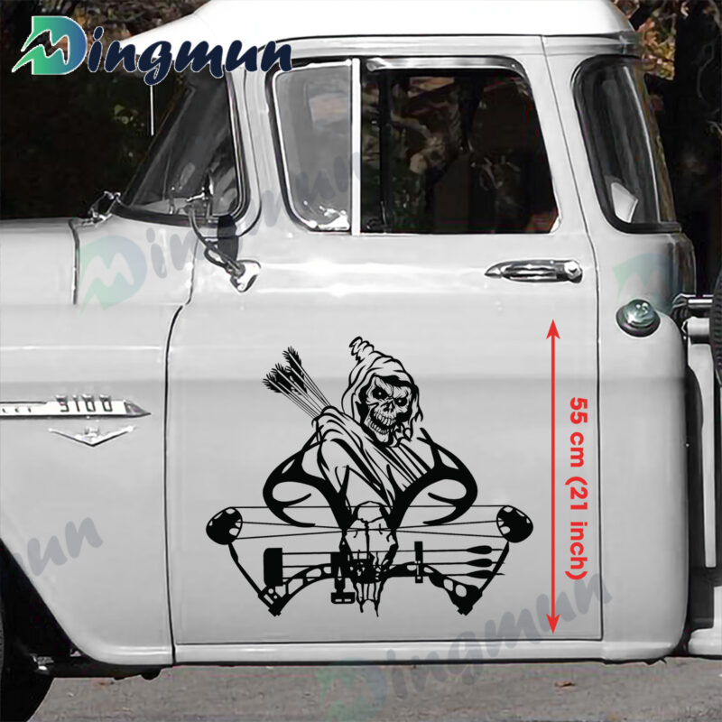 Grim Reaper Bow Deer Skull Hunting Laptop Car Truck Window Vinyl Decal Sticker