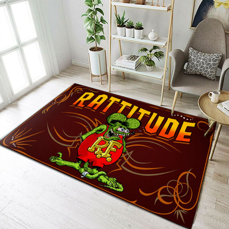 Hot Rod Rattitude Rat Fink Area Rug