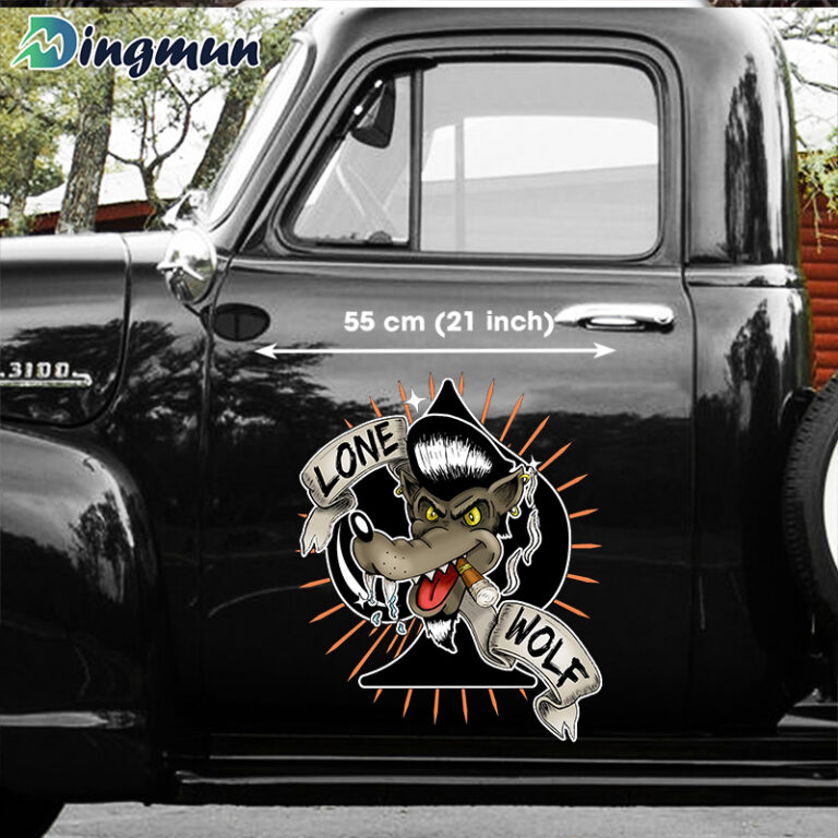 Hot Rod Rockabilly Lone Wolf Vinyl Decals Dingmun