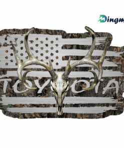 Large American Flag Toyota TRD Truck Whitetail Buck Skull Camo Deer Hunting Decal Sticker