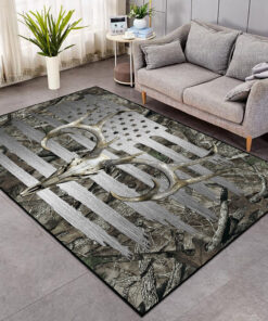 Personalized Camo Deer Hunting Area Rug