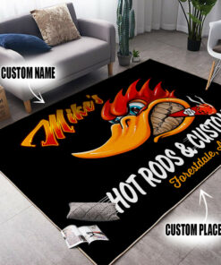 Personalized Hot Rods And Customs Area Rug For Garage, Livingrom, Bedroom