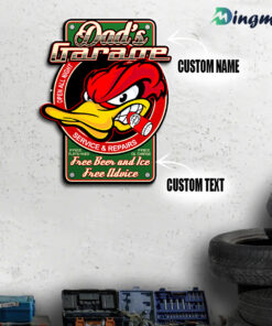 Personalized Mr. Horsepower Hot Rod Duck Service and Repairs Metals Sign