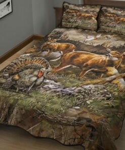 Personalized Turkey Pheasant Deer Wild Animal Nature Hunting Quilt Bedding Sets