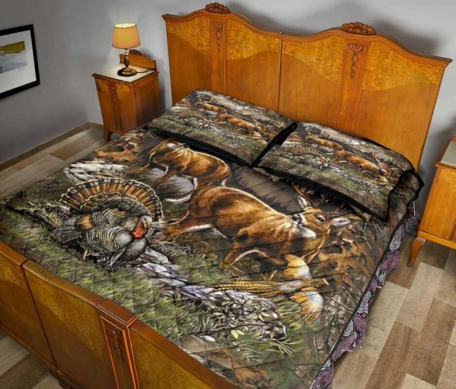 Personalized Turkey Pheasant Deer Wild Animal Nature Hunting Quilt Bedding Sets