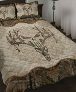 Vintage Mandala Camouflage Deer Skull Quilt Bedding Sets For All Season Quilt Sets