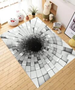 3D Hole Vortex Illusion Area Rug For Living Room Bedroom