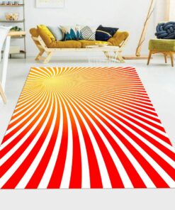 Trippy Red and White Illusion Psychedelic Area Rug