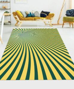 Green And Yellow Trippy Psychedelic Optical Illusion Area Rug