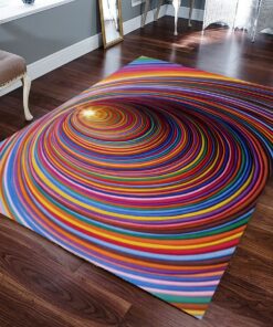 Colorful Swirl Optical Illusion Area Rug
