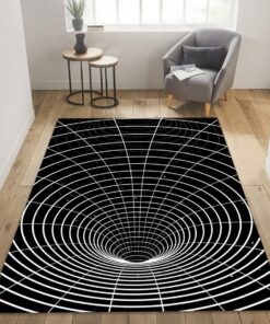 Wormhole 3D Vortex Illusion Area Rug For Psychedelic Living Room Bedroom