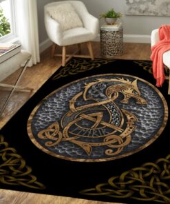 Personalized Fenrir Viking Norse Symbol Viking Floor Carpet