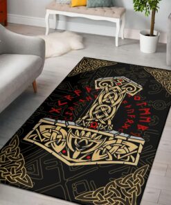 Mjolnir Hammer of God - Norse Mythology Viking Carpet for Living Room