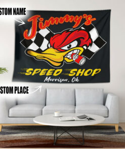 Custom Hot Rod Duck Tapestry For Wall