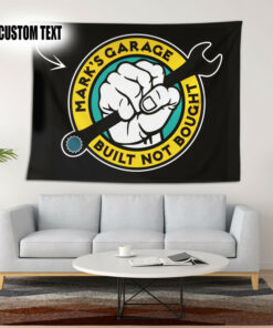 Personalized Built Not Bought Hot Rod Garage Tapestry