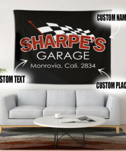 Personalized Hot Rod Speed Shop Tapestry Garage Decoration