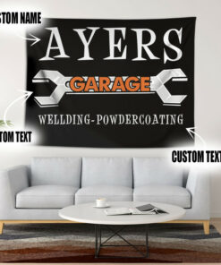 Personalized Hot Rod Wrench Garage Tapestry