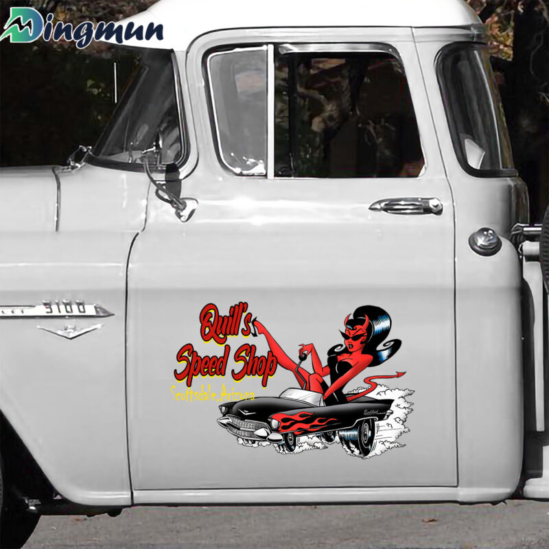 Lady Luck Speed Shop Pin Up Girl Hot Rod Vinyl Decals Dingmun