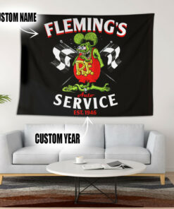 Personalized Speed Shop Service Garage Tapestry
