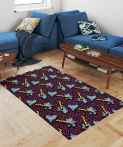 Arcade Art 80s Style Area Rug For Home Theater, Nintendo Room Decor