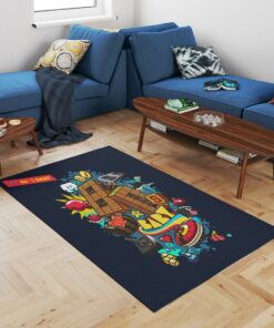 80s Game Art Arcade Style Area Rug