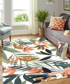 Funky Tropical Wild Plants Colorful Rugs