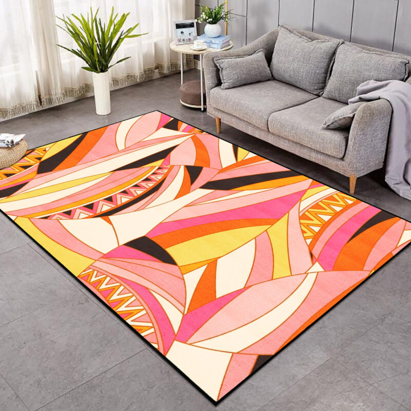 70s Rug Retro Groovy Abstract Psychedelic Seamless Pattern Textile And Surface Wavy Printed Are Rug