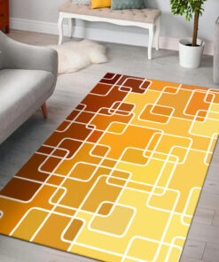 Abstract Geometric Mosaic 70s Style Area Rug