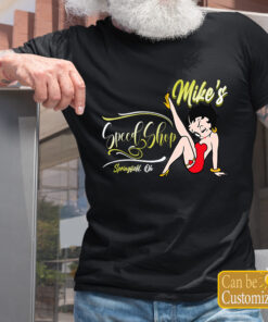 Customizable Hot Rod Betty Boop Pin Up Girl Speed Shop T Shirs