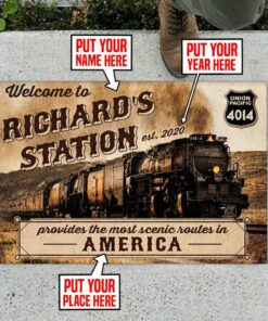 Personalized 4014 Big Boy Railroad Door Mat