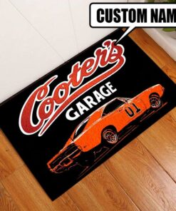 Personalized Hot Rod Custom Garage Door Mat