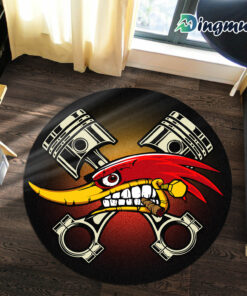 Personalized Hot Rod Mr Horsepower Built For Speed Round Rug