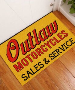 Personalized Hot Rod Outlaw Motorcycles Door Mat