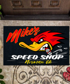 Personalized Mr Horsepower Hot Rod Garage Speed Shop Door Mat