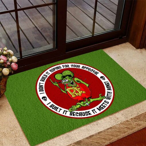 Personalized Rat Fink Hot Rod Garage Door Mat Dingmun