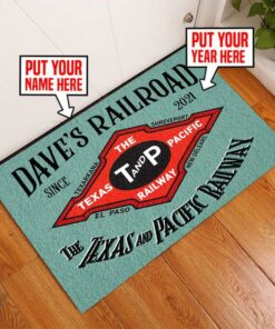 Personalized Texas And Pacific Railroad Door Mat