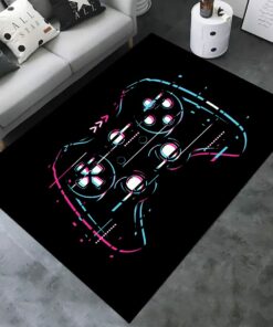 Crystal Non-Slip Area Rug with 3D Gamer Print for Living Room or Bedroom