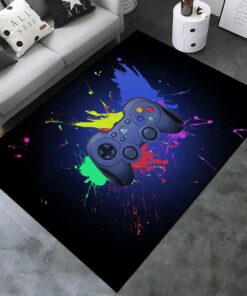 Personalized Game Room Area Rug - 3D Gamer Carpet for Living Room, Bedroom - Non-Slip Crystal Floor Polyester Mat