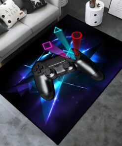 Large Game Area Rugs for Boys' Gaming Room with Non-Slip Polyester Mat