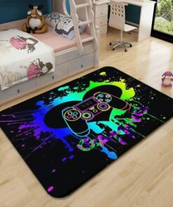 Colorful 3D Gamer Rug for Video Game Room or Playroom Floor Mats