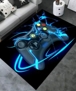 Large Game Area Rugs for Boys' Gaming Room with 3D Gamer Carpet Decor