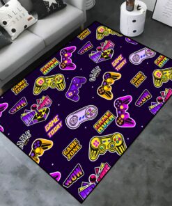 Large 3D Gamer Carpet with Non-Slip Crystal Floor for Boys' Bedroom and Living Room